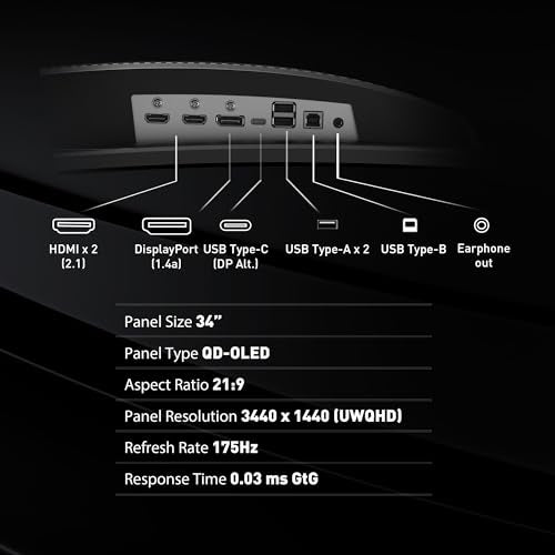 MSI MAG 341CQP QD-OLED, 34 Curved OLED Gaming Monitor, 3440 x 1440 (UWQHD)