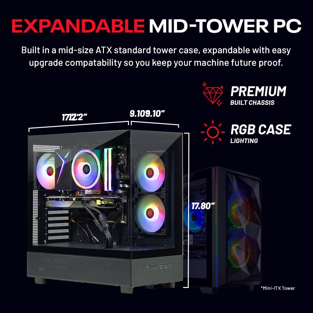 Skytech Gaming Azure 3 Gaming PC - Ryzen 7 7700 & RTX 5060 32GB DDR5