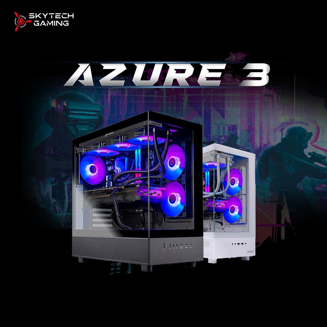 Skytech Gaming Azure 3 Gaming PC - AMD Ryzen 7 5700 & RTX 5060 32GB