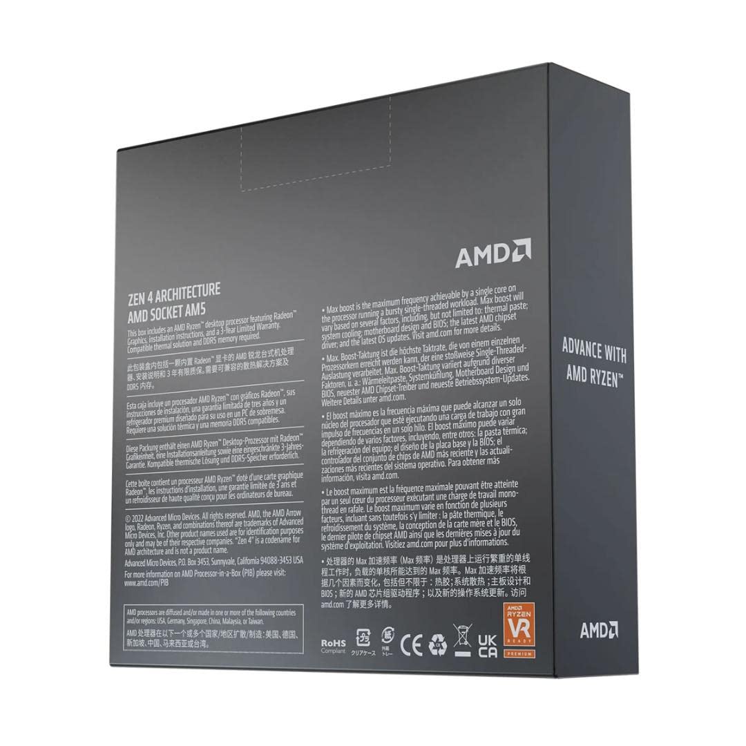 AMD Ryzen 5 7600X 6-Core, 12-Thread Unlocked Desktop Processor AM5