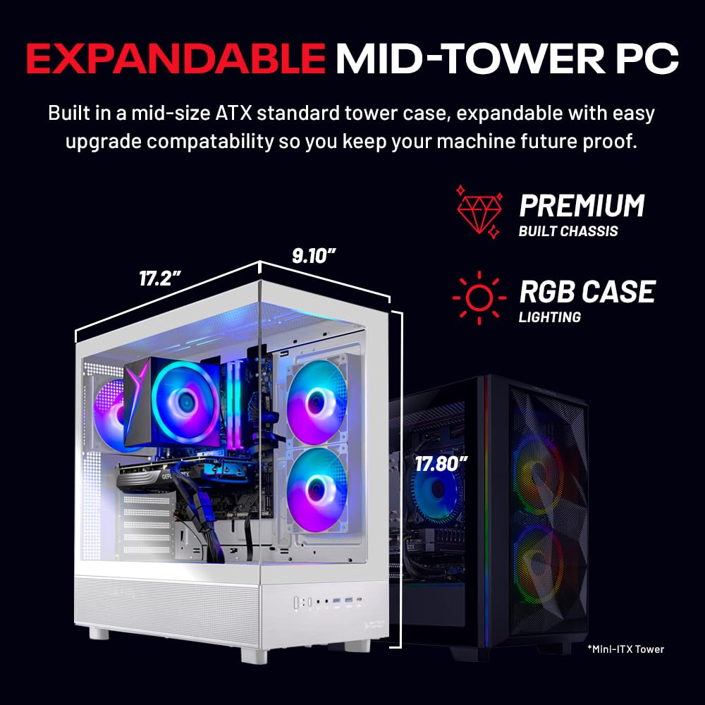 Skytech Gaming Azure 3 Gaming PC - AMD Ryzen 5 7600 & RTX 5060 DDR5