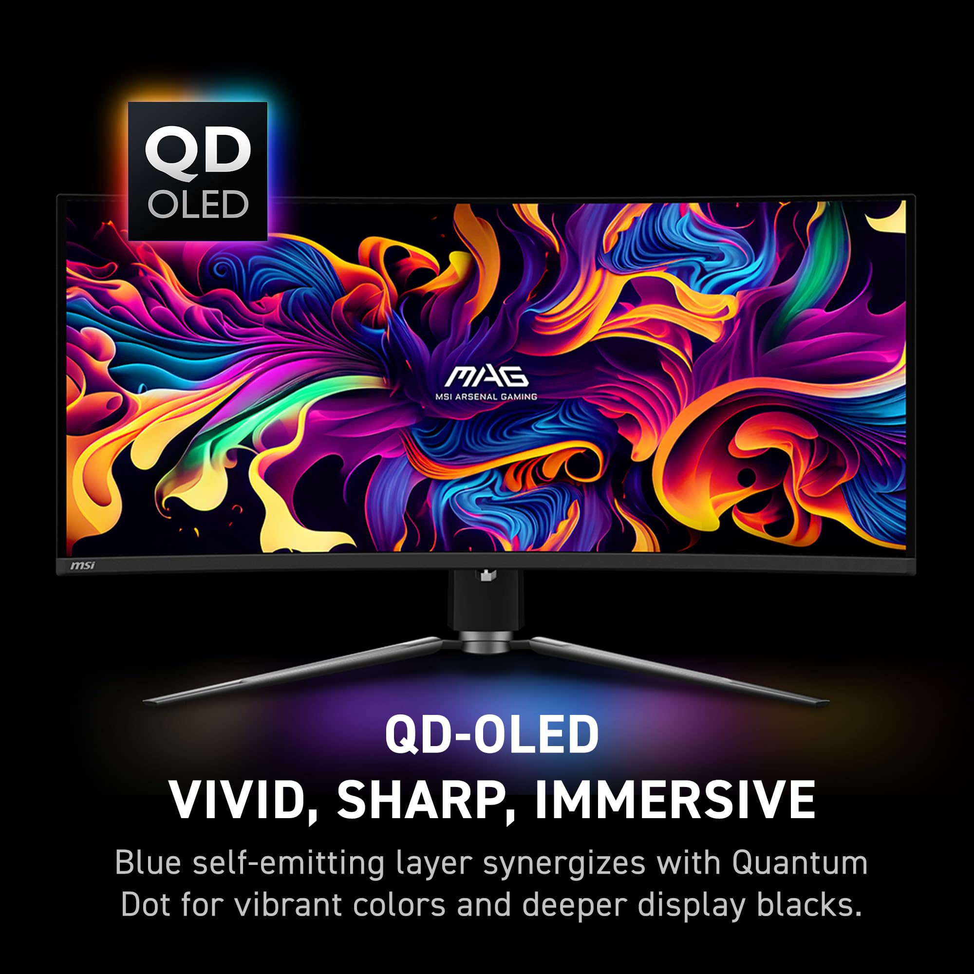 MSI MAG 341CQP QD-OLED, 34 Curved OLED Gaming Monitor, 3440 x 1440 (UWQHD)